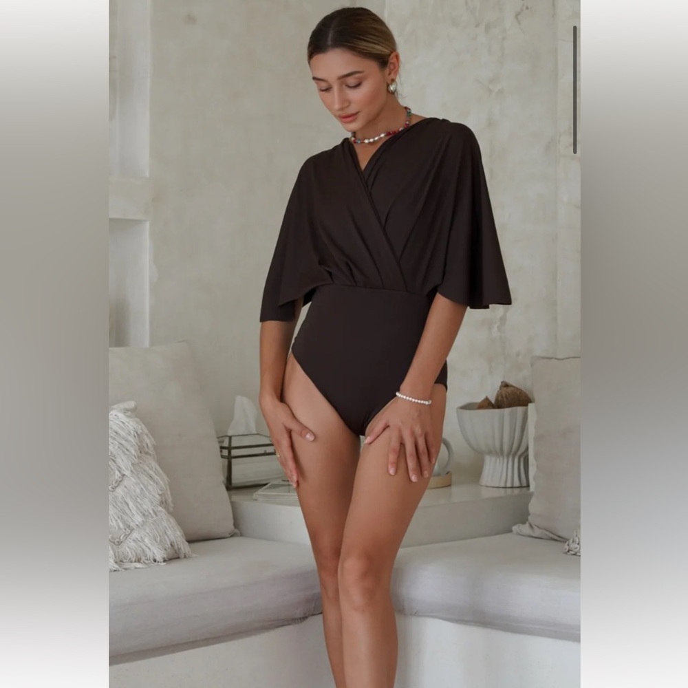 Anava Paris Brown Ella Swimsuit top only- size small